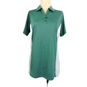 Antigua Size M Medium Short Sleeve Golf Green White Top NWT Sporty